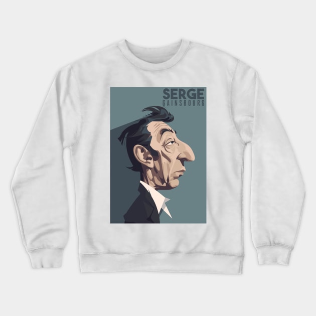 Serge Gainsbourg - Caricature Crewneck Sweatshirt by Labonneepoque